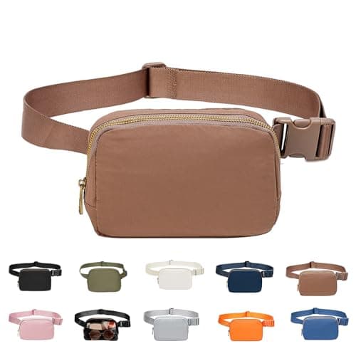 Image of JENCVNL Belt Bag for Women Men, Fashion Bumbags for Ladies Small Crossbody Bags Fanny Pack Lightweight Waist Pack with Adjustable Strap for Running Hiking Workout Traveling (Brown)