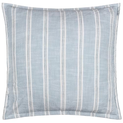 Image of furn. Wylder Abersoch Stripe Polyester Filled Cushion – Nautical Stripe Coastal Cotton Decorative Pillow (Sail Blue – 50x50cm)