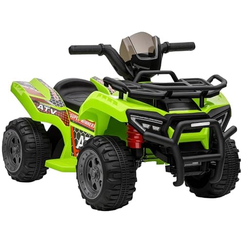 Image of HOMCOM 6V Kids Electric Ride on Car Toddlers Quad Bike All Terrain Vehicle Toy With Music for 18-36 months Green