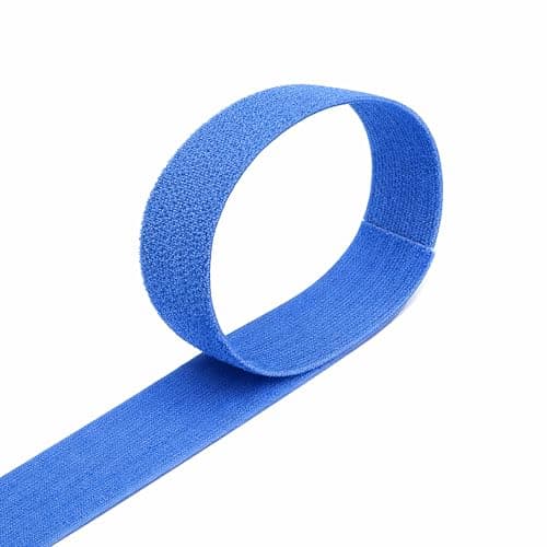 Image of VELCRO® Brand ONE-WRAP® Back-to-Back Tape Roll, 20mm Wide Reusable Self-Gripping Cable Wrap for Cable Management, Cut-to-Length Hook & Loop Strap, Pre-Packed 1m–25m Roll Options (Blue, 20MMX1M)