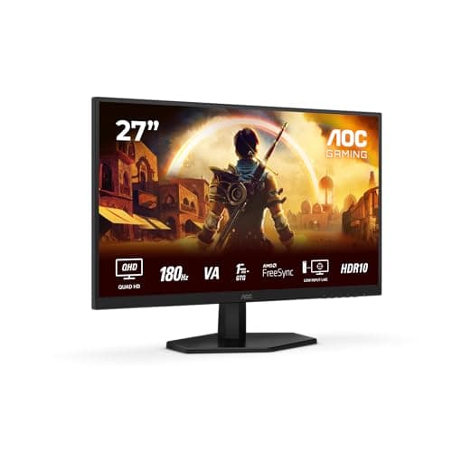 Image of AOC Gaming Q27G42XNE, 27 Inch Quad HD Monitor, 180 Hz, 1 ms, FreeSync Premium, HDR10 (2560 x 1440, 2x HDMI 2.0, 1x DisplayPort 1.4), Black