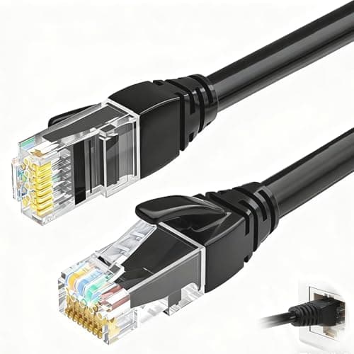 Image of Cat 6 Ethernet Cable 5M Black High Speed Gigabit Network Cord 10Gbps 250Mhz/s RJ45 Internet Lan Wire Lead Patch Cable for Laptop PC TV CCTV Xbox Switch UTP CCA Router Printer Sky Box WiFi Extender