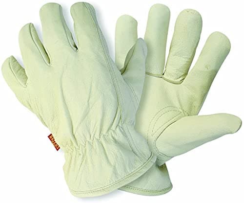 Image of Briers Lined Hide Gloves, White, Medium