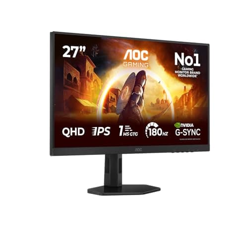 Image of AOC Q27G4XD 27 inch WQHD Gaming Monitor 180Hz, Fast IPS Panel, 0.5ms MPRT, Adaptive Sync, HDR400, G-Sync Compatible, Height Adjustment, (2560x1440 HDMI 2x 2.0 DP 1x 1.4) Black