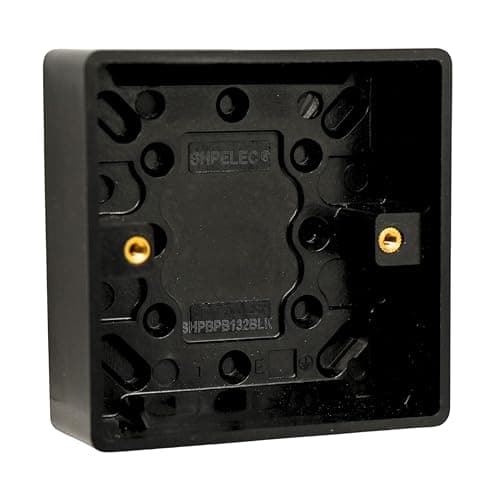 Image of SHPELEC® Matt Black 1 Gang 25mm Surface Mount Pattress Box