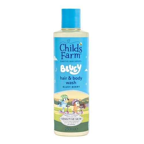 Image of Childs Farm Kids Bluey Hair & Body Wash, Bluey-Berry | Tear-free, Gently Cleanses | Suitable for Dry, Sensitive Skin, 250ml