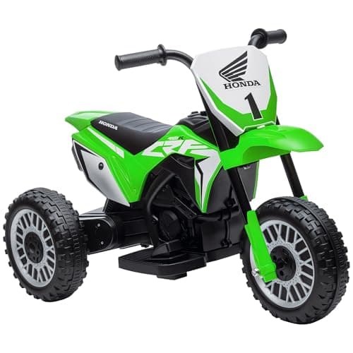 Image of HOMCOM Honda Licensed 6V Kids Electric Motorbike, Three Wheel Ride On Motorcycle Car with Horn, Sound, for Ages 18-36 Months - Green