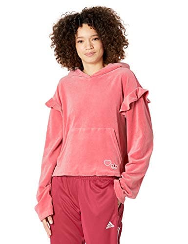 Image of adidas Originals Women's Hoodie Hooded Sweatshirt, Hazy Rose, XXS