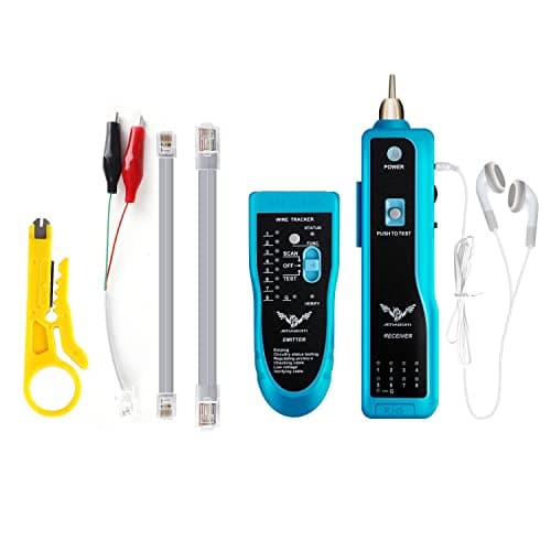 Image of 7 in 1 Network Cable Tester,Wire Tracker RJ45 RJ11 LAN Cable Toner Telephone Line Finder Cat5 Cat6 Ethernet Cable Tracer Kit Sensitivity-Adjust Continuity-Check for Cable Collation-No Battery