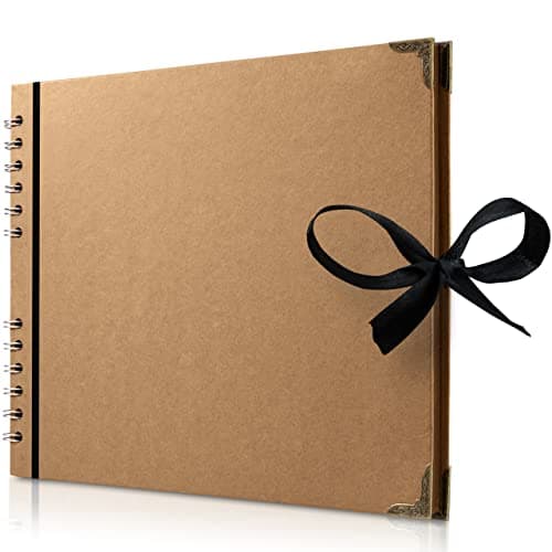 Image of Bstorify Large Photo Album Scrapbook 50 Pages 28 x 22 cm Brown Thick Kraft Paper Ideal for Your Scrapbooking Art and Craft Projects