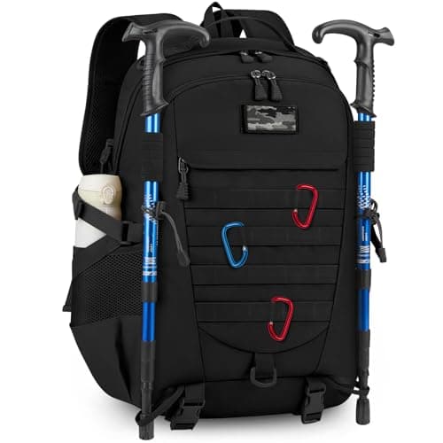 Image of RAINSMORE Military Tactical Backpack Large Hiking Camping Rucksack 40L Water Resistant Molle Hunting Trekking Rucksack Black
