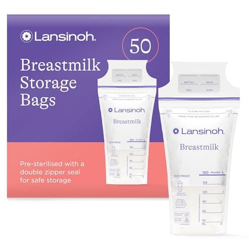 Image of Lansinoh Breast Milk Storage Bags - Pre-Sterilised, Leakproof & BPA/BPS-Free - Fridge & Freezer Breastmilk Pouches - Pump into bag with Lansinoh Breast Pumps - Breastfeeding Essentials - 50 Pack