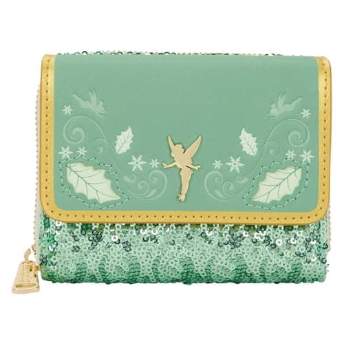 Image of Loungefly Disney Tinker Bell Holiday Trifold Wallet - Tinker Bell - Official Merchandise