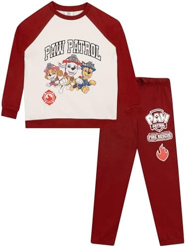 Image of Paw Patrol Clothes, Marshall, Skye, Chase Fire Rescue Boys Tracksuit, Kids Tracksuit, Kids Joggers And Sweatshirt, Red 7-8 Years