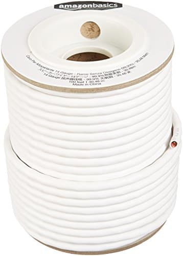 Image of Amazon Basics Speaker Wire - 14-Gauge, 99.9% Oxygen-Free Copper, 30,5 m, White