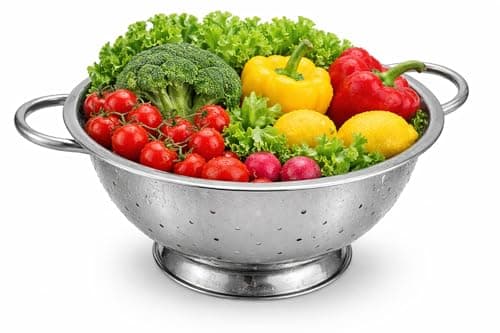 Image of Stainless Steel Colander 39cm with Two Robust Handles – Heavy Duty Metal Kitchen Strainer – Extra Large Pasta, Rice & Vegetable Drainer for Home & Commercial Kitchens