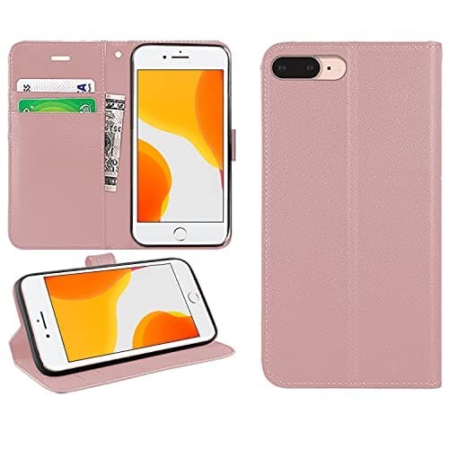 Image of DN-Technology for iPhone 7 Plus/8 Plus Case Flip Wallet [Card Holder] [Magnetic Closure] [Kickstand] PU Leather Phone Cover 5.5 inch (ROSE GOLD)