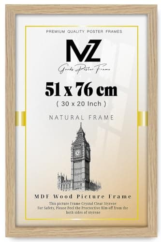 Image of MZ GOODS | Classic (51 x 76 CM) Picture Frame 20" x 30" Poster Frame - Oak Picture Frame for Posters 510 x 760 mm [ Oak ]