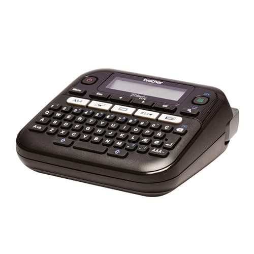Image of Brother PT-D210VP Label Maker, P-Touch Label Printer, Desktop, QWERTY Keyboard, Up to 12mm Labels, Includes Carry Case/AC Adapter/12mm Black on White Tape Cassette, UK Plug