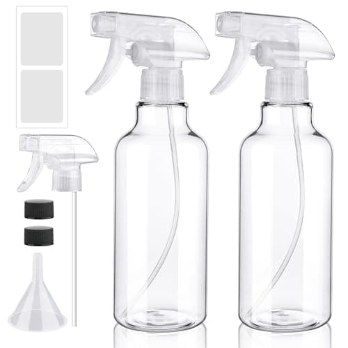 Image of FreeBiz 500ml Spray Bottles Durable Plastic Empty Spray Bottles for Hair Gardening Adjustable Bottle Nozzle Refillable Leak Proof Trigger Sprayer for Cleaning Solutions Plants Home (2 Pack Clear)