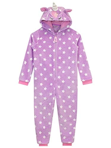 Image of Harry Bear Girls Unicorn Onesie With 3D Ears - Purple 3-4 Years