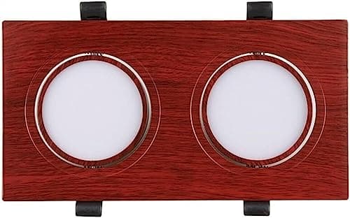 Image of VUIKLCty Sturdy Led Red Wooden Rectangle Vintage Recessed Ceiling Downlights European Aluminum Anti-fog Embedded Spotlights Aisle(3-color Dimmable,6w)