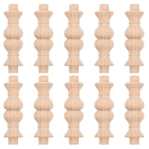 Image of Amosfun Solid Wood Baluster Spindles 2.4 X 0.7 Inch Small Decorative Roman Column Pillar for DIY Staircase Garden Patio Home Decor Accessories