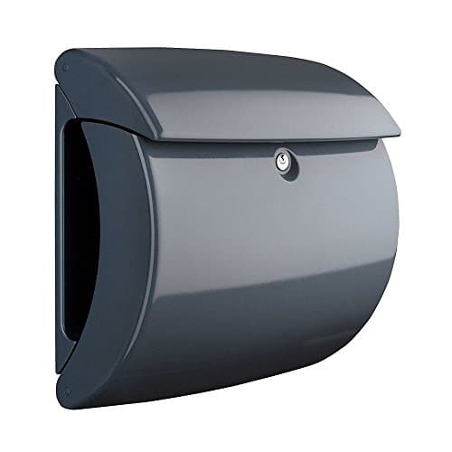 Image of BURG-WÄCHTER Letterbox with Newspaper Compartment without Nameplate, Plastic, A4 Size Letter Slot, 2 Keys, Piano 886 G, Granite