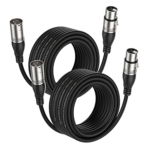 Image of EBXYA XLR Microphone Cable - 10M/30FT 2 Packs - 3 Pin Balanced XLR Male to Female Stage Patch Cable for Microphone Audio Mixer