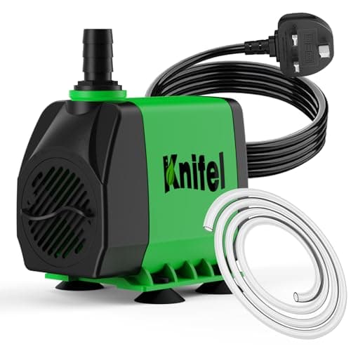 Image of Knifel Submersible Pump 2500L/H 45W Dry Burning Protection with Ultra Quiet Design 2.5m High Lift for Fountains, Hydroponics, Ponds, Aquariums & More