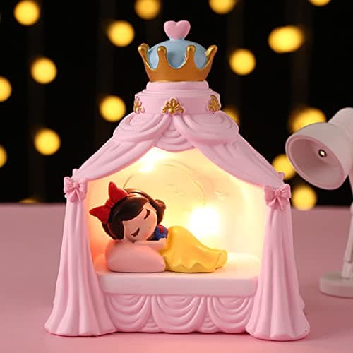 Image of Tuzsocr Night Light for Kids,Cute Princess Bedside Lamp,Mermaid LED Night Light,Resin Warm Desk Lamp,Battery Operated,for Bedroom Children Room Decor Party Christmas Girls Birthday Gift (Pink)