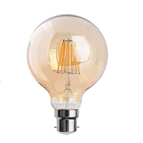 Image of dc Voltage DCVOLTAGE G95 Globe 8W, Led Edison Light Bulb, B22 Bayonet Bulb, Dimmable Retro 220V 400 Lumen Warm White 2700K CRI>90,G80 Led Filament Light Bulb,90% Energy Saving