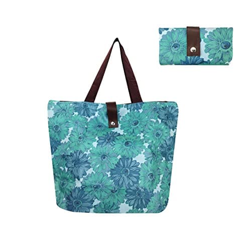Image of FuninCrea Foldable Shopping Bag Handbags for Women, Shoulder Bag Reusable and Washable Grocery Bag, Eco -Friendly Tote Bag for Shopping, Travel, Groceries Storage and Daily Use (Blue)