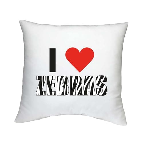 Image of Shopagift Zebra Day Cushion Cover I Love Zebra Wildlife Safari Bedroom Lounge Accessory - 40cm x 40cm