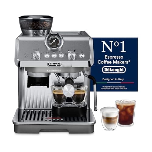 Image of De'Longhi La Specialista Arte Evo EC9255.M, Espresso Pump Coffee Machine with Cold Brew Function, with Professional Milk Frothing Nozzle, Sensor Grinding Technology, Includes Barista Kit, 1450W, Metal