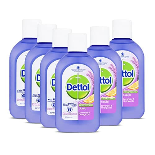 Image of Dettol Disinfectant Liquid, Lavender and Orange Oil, Multipack of 6 X 500ml, Total 3L, Floor Cleaner Liquid, Wood Floor Cleaner Liquid, Alcohol Disinfectant, Antibacterial, Disinfectants