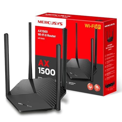 Image of TP-Link Mercusys MR1500X AX1500Mbps Dual-Band WiFi Router, Gigabit Port, 1201Mbps on 5GHz and 300Mbps on 2.4GHz, 4 High Gain Antennas, Parental Control, Guest Network, QoS, OFDMA, MU-MIMO,