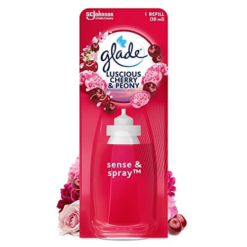 Image of Glade Sense & Spray Air Freshener Refill, Motion Activated Automatic Room Spray and Odour Eliminator for Home, Cherry & Peony, 8 Refills (8 x 18ml)