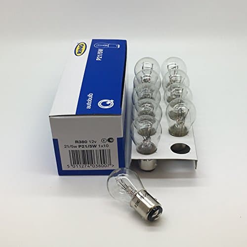 Image of 10 x Ring R380 P21/5W BAY15D Brake Stop & Tail Light Car Bulbs 380 12v 21/5w