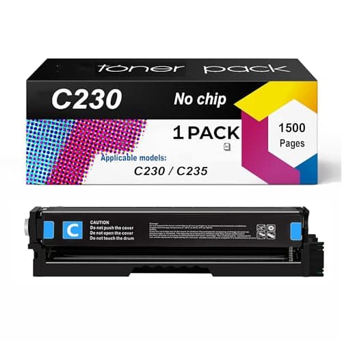 Image of C230 Toner Cartridge Replacement (without Chip) For Xerox C230 C235 Printer, High Capacity Toner Compatible For 006R04383 006R04384 006R04385 006R04386,Cyan-1500pages