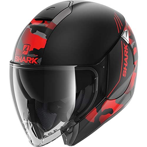 Image of Shark HE1935EKRAS Citycruiser Genom Open Face Motorcycle Helmet S Matt Black Red Anthracite (KRA)