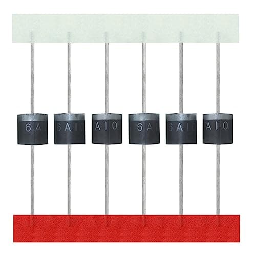 Image of AUKENIEN 6A10 Rectifier Diode 6A 1000V 6 Amp 1000 Volt Electronic Silicon R-6 Axial Diodes (Pack of 20pcs)