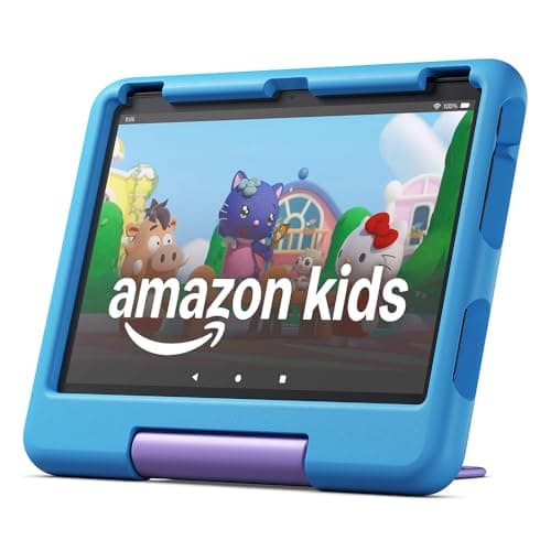 Image of Amazon Fire HD 10 Kids tablet (newest gen) | ages 3–7, includes ads-free books, games, apps and videos that children love, 10.1" brilliant screen, parental controls, 2-year worry-free guarantee, 32 GB