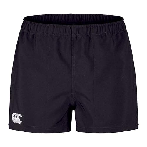 Image of Canterbury Men's Players Drill Shorts | Rugby Shorts | CCC Logo Gym Shorts, Black, 2XL