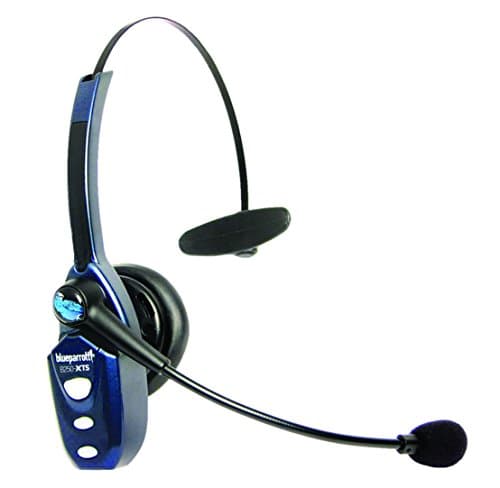 Image of BlueParrott B250-XTS Mono Bluetooth Wireless Headphones 91% Noise Canceling Over Head Trucker Headset with Mic, Lightweight Design with Adjustable Headband, 20 hrs. Talk Time, Blue