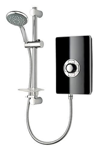 Image of Triton Collection 2 | Shower Electric | 9.5 KW | Triton Aspirante I Black Gloss I Electrical Showers | with Showerhead and Anti Twist Hose | Best Electric Shower Units for Bathrooms