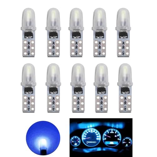 Image of YOUNLEN T5 LED Bulbs, 2721 27 37 286 PC74 LED Bulb, for Car Interior Light Dashboard Auto Instrument Lamp Replacement, 12V 0.6W 40LM 3014 Chips, Pack of 10(Ice Blue)