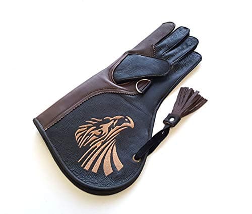 Image of starlingukpk Quality Two Layer Soft Genuine Cow Hide Leather Falconry Gloves/Bird Handling Gloves/Pet Gloves Brown Black. (Small)