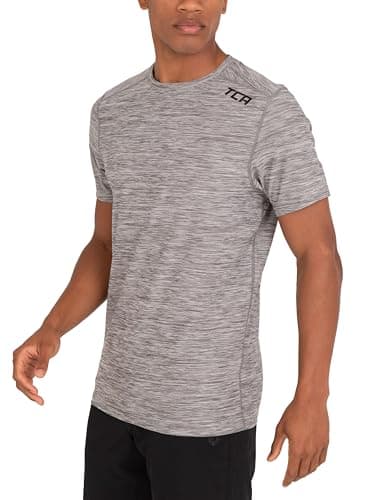 Image of TCA Galaxy 4D-Stretch Mens Gym, Running, Training T Shirt - Gym Tops for Men, Running Top Men, Lightweight Breathable Moisture Wicking Quick Dry Tshirt| - Cool Grey, XL