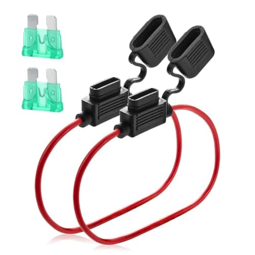Image of Enhance Vehicle Safety with Inline Fuse Holder 12v Standard 2 Pcs Set - Waterproof Blade Fuse Holder for Car, Truck, Motorcycle, Boat - Includes 30A Fuse